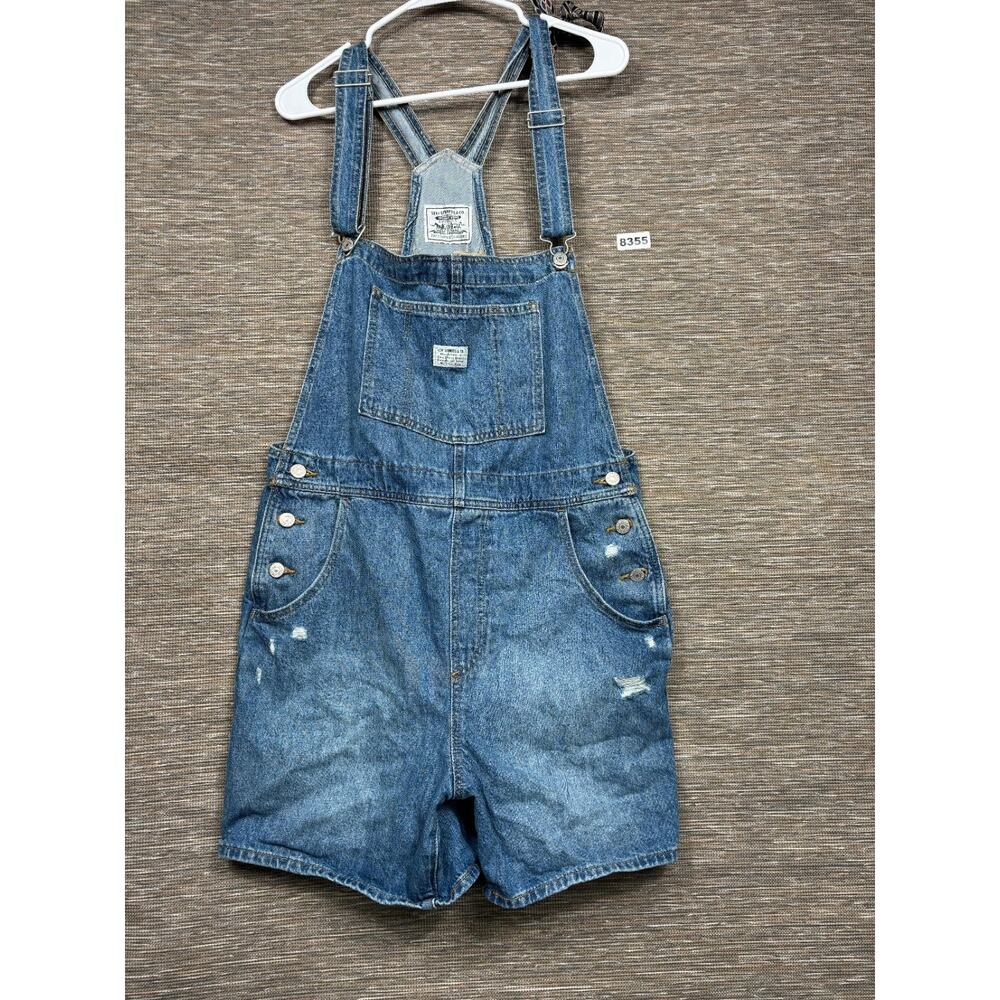Levi's Blue Denim Short Overalls Romper